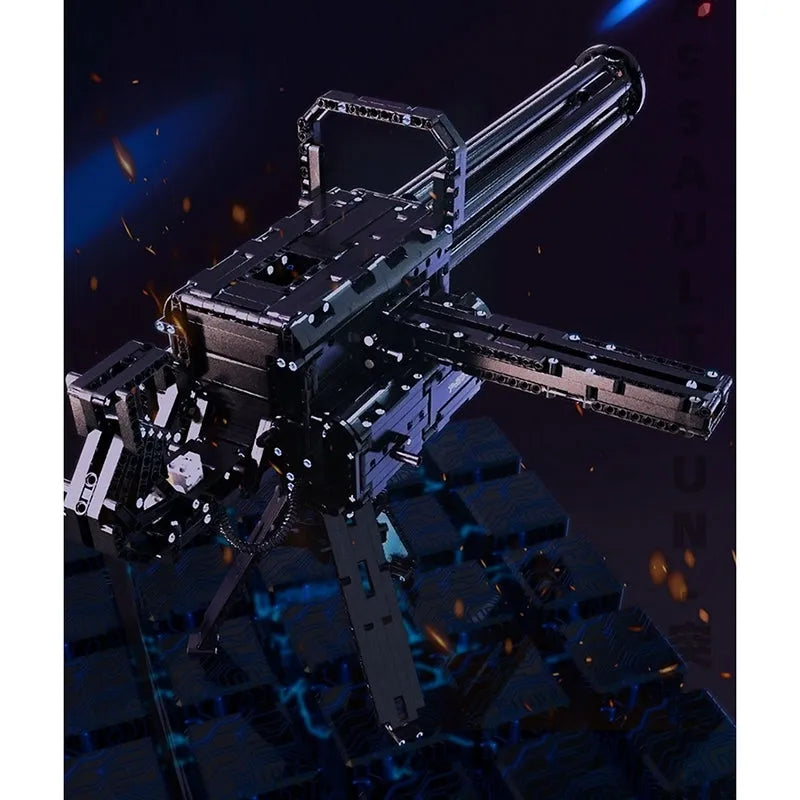 Building Blocks MOC Military Gatling Cannon Gun Weapon Bricks Toy T2036 Construction Set Toys - 5