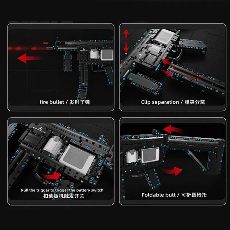 Building Blocks MOC Military MP5 Submachine Gun Weapon Bricks Toy T2035 - 3