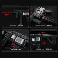Thumbnail for Building Blocks MOC Military MP5 Submachine Gun Weapon Bricks Toy T2035 Construction Set Toys - 3