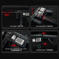 Thumbnail for Building Blocks MOC Military MP5 Submachine Gun Weapon Bricks Toy T2035 - 3