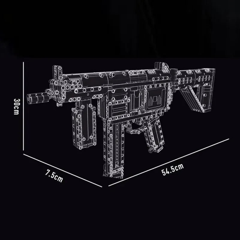 MOC Military MP5 Submachine Gun Weapon Bricks Toy T2035