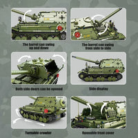 Thumbnail for Building Blocks MOC Military WW2 Army Tank Destroyer Bricks Toy T4012 Construction Set Toys - 7