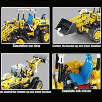 Thumbnail for Building Blocks MOC Mini City Front Loader Truck Bricks Toys T3038 - 4