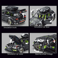 Thumbnail for Building Blocks MOC Motorized RC Audi RS6 Avant Racing Car Bricks Toy T5023 - 5