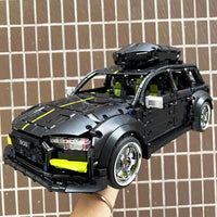 Thumbnail for Building Blocks MOC Motorized RC Audi RS6 Avant Racing Car Bricks Toy T5023 - 14
