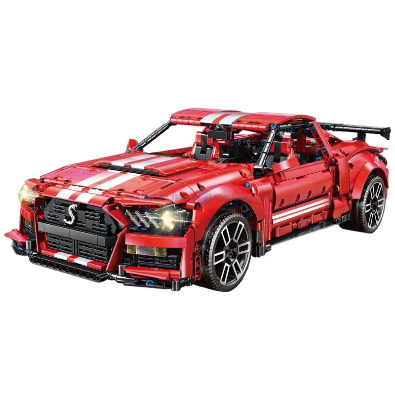 Building Blocks MOC Motorized RC Classic Shelby GT500 Racing Car Bricks Toys - 8