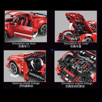 Thumbnail for Building Blocks MOC Motorized RC Classic Shelby GT500 Racing Car Bricks Toys - 5