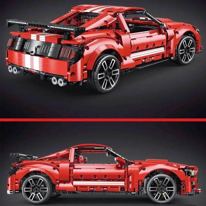 Building Blocks MOC Motorized RC Classic Shelby GT500 Racing Car Bricks Toys - 4