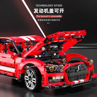 Thumbnail for Building Blocks MOC Motorized RC Classic Shelby GT500 Racing Car Bricks Toys - 7