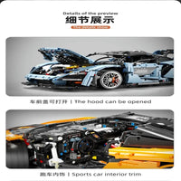 Thumbnail for Building Blocks MOC Motorized RC McLaren Senna Hypercar Bricks Toy T5013A Construction Set Toys - 9