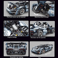 Thumbnail for Building Blocks MOC Motorized RC McLaren Senna Hypercar Bricks Toy T5013A Construction Set Toys - 3
