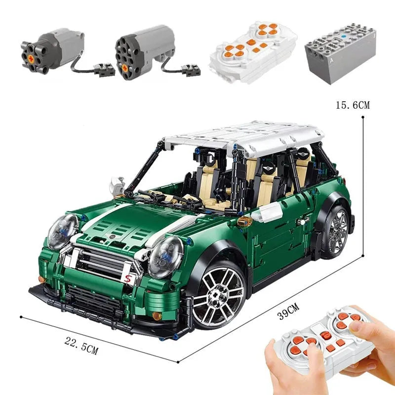 Building Blocks MOC Motorized RC MINI Cooper S Sports Car Bricks Toys T5025A - 1