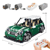 Thumbnail for Building Blocks MOC Motorized RC MINI Cooper S Sports Car Bricks Toys T5025A - 1