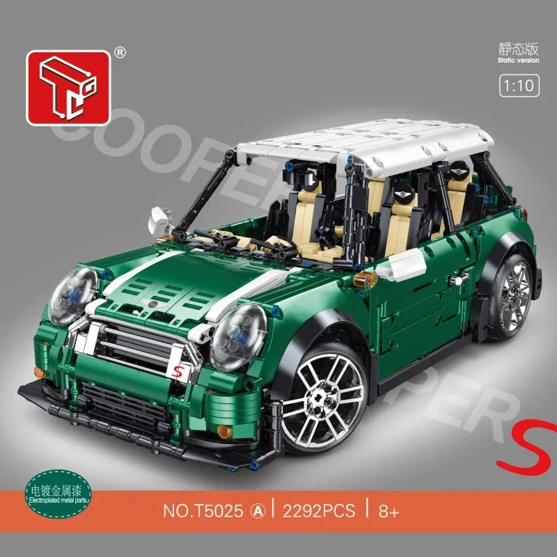 Building Blocks MOC Motorized RC MINI Cooper S Sports Car Bricks Toys T5025A - 6