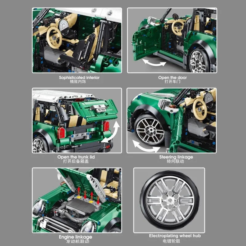 Building Blocks MOC Motorized RC MINI Cooper S Sports Car Bricks Toys T5025A - 10