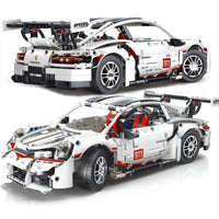 Thumbnail for Building Blocks MOC Motorized RC Porsche 911 RSR Sports Car Bricks Toy T2008 - 5