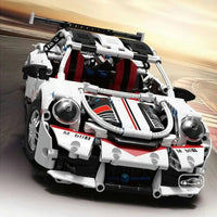 Thumbnail for Building Blocks MOC Motorized RC Porsche 911 RSR Sports Car Bricks Toy T2008 - 8