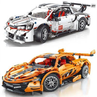 Thumbnail for Building Blocks MOC Motorized RC Porsche 911 RSR Sports Car Bricks Toy T2008 - 9