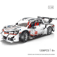 Thumbnail for Building Blocks MOC Motorized RC Porsche 911 RSR Sports Car Bricks Toy T2008 - 4