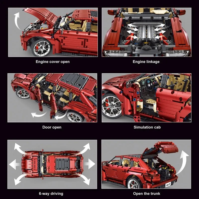 Building Blocks MOC Motorized RC Racing Aston Martin DBX Car Bricks Toy Construction Set Toys - 4