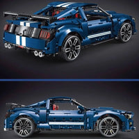 Thumbnail for Building Blocks MOC Motorized RC Shelby GT500 Classic Racing Car Bricks Toy - 3