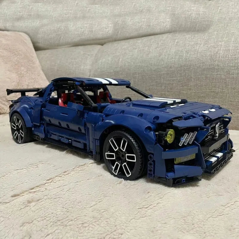 Building Blocks MOC Motorized RC Shelby GT500 Classic Racing Car Bricks Toy - 10