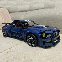 Thumbnail for Building Blocks MOC Motorized RC Shelby GT500 Classic Racing Car Bricks Toy - 10