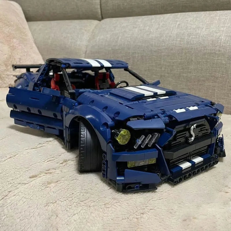 Building Blocks MOC Motorized RC Shelby GT500 Classic Racing Car Bricks Toy - 9