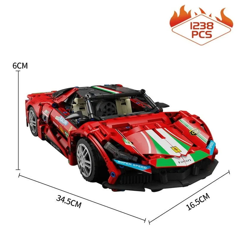 Building Blocks MOC Motorized Supercar RC Sports Racing Car Bricks Toy - 9