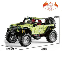 Thumbnail for Building Blocks MOC Off-Road JEEP Wrangler Trailcat SUV Car Bricks Toy T5010A - 5