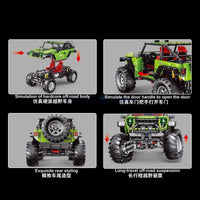 Thumbnail for Building Blocks MOC Off-Road JEEP Wrangler Trailcat SUV Car Bricks Toy T5010A - 3