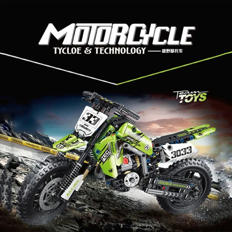 Building Blocks MOC Off - Road Kawasaki KX450 Motocross Bricks Toy T3033 - 2