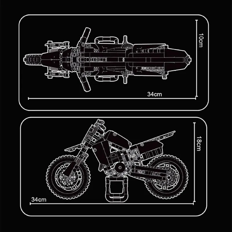 Building Blocks MOC Off - Road Kawasaki KX450 Motocross Bricks Toy T3033 - 4