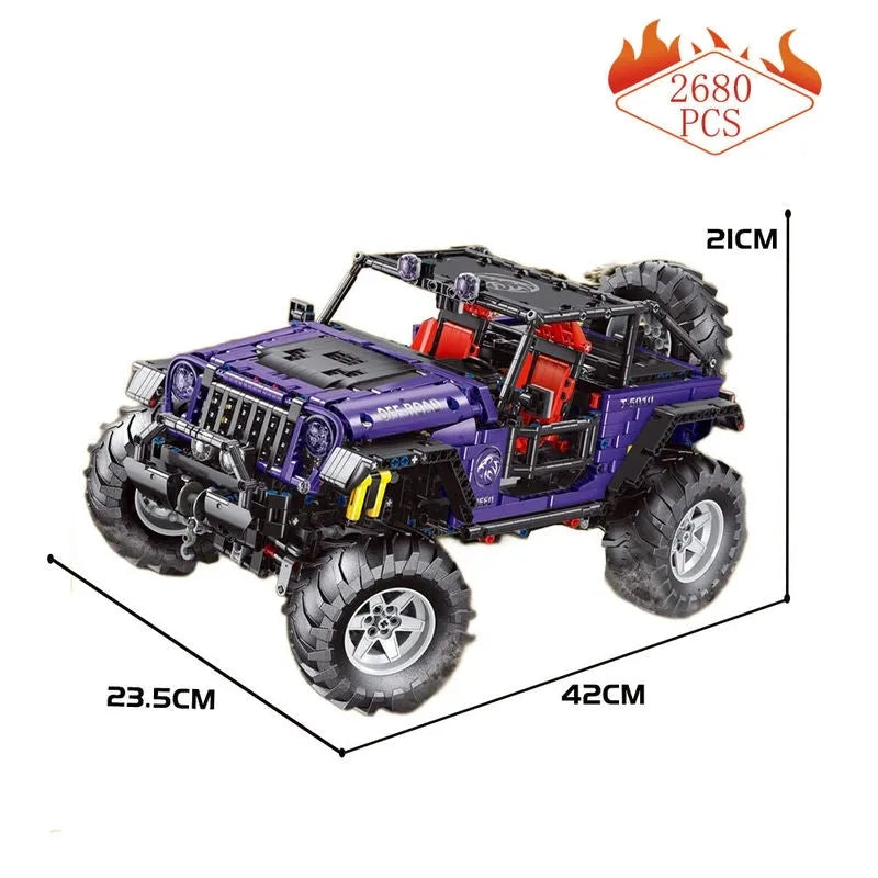 Moc Off-Road SUV Jeep Wrangler Trailcat Bricks Toy T5010B