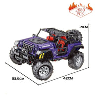 Thumbnail for Building Blocks MOC Off - Road SUV JEEP Wrangler Trailcat Bricks Toy T5010B - 3