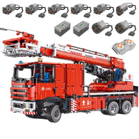 Thumbnail for Building Blocks MOC RC APP City Ladder Water Canon Fire Truck Rescue Bricks Toy - 1