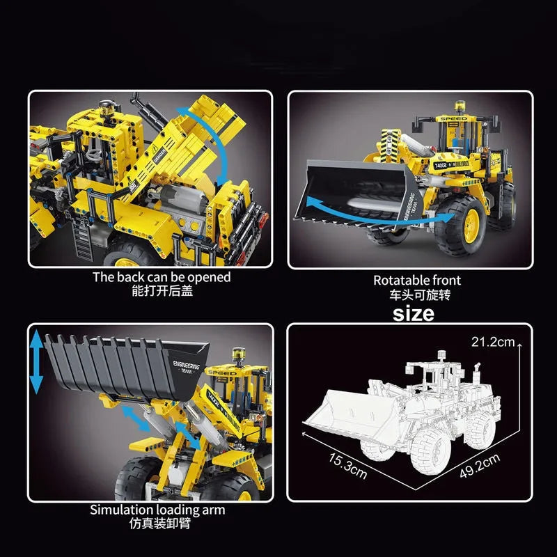 Building Blocks MOC RC APP Front Loader Tractor Truck Bricks Toys Construction Set Toys - 5