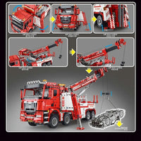 Thumbnail for Building Blocks MOC RC APP Heavy Fire Rescue Truck Bricks Toys - 3