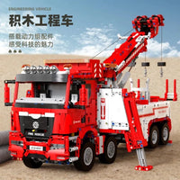 Thumbnail for Building Blocks MOC RC APP Heavy Fire Rescue Truck Bricks Toys - 9