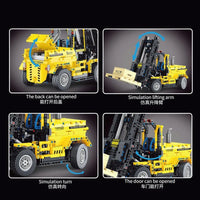 Thumbnail for Building Blocks MOC RC Motorized Heavy Forklift Truck Bricks Toy T4003 - 5
