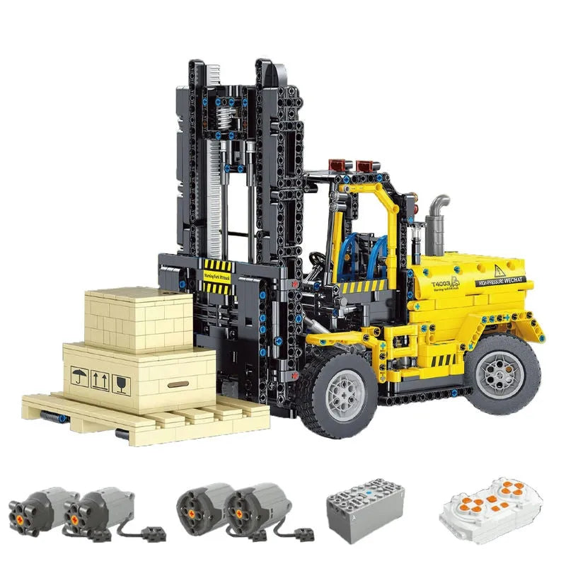 Building Blocks MOC RC Motorized Heavy Forklift Truck Bricks Toy T4003 - 1