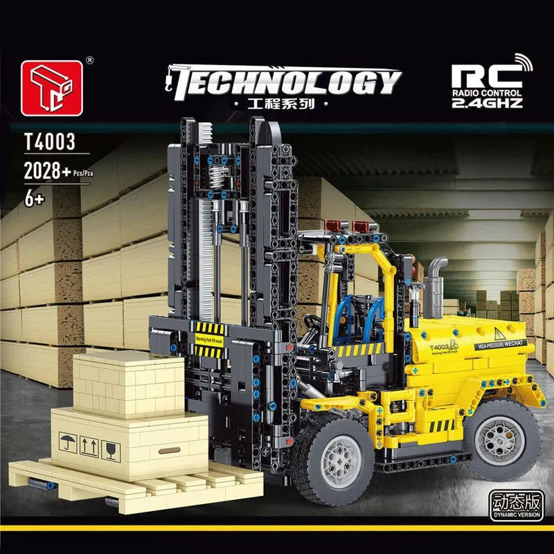 Building Blocks MOC RC Motorized Heavy Forklift Truck Bricks Toy T4003 - 2