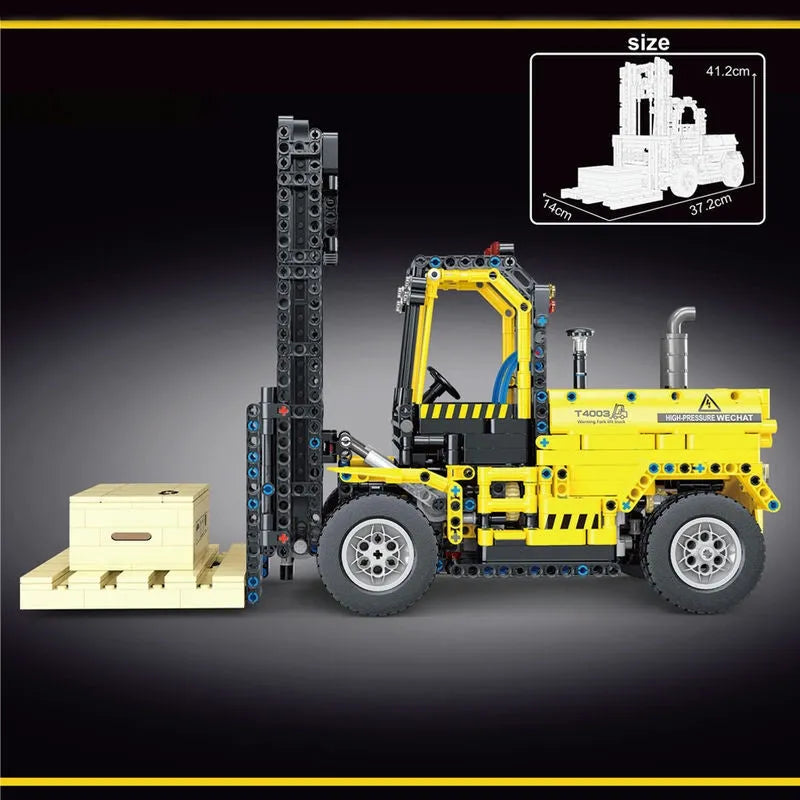 Building Blocks MOC RC Motorized Heavy Forklift Truck Bricks Toy T4003 Construction Set Toys - 4