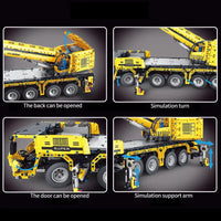 Thumbnail for Building Blocks MOC RC Motorized Heavy Lift Crane Truck Bricks Toy T4004 - 3