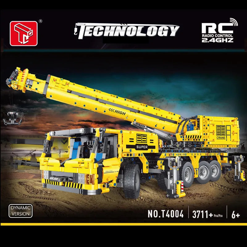 Building Blocks MOC RC Motorized Heavy Lift Crane Truck Bricks Toy T4004 - 2