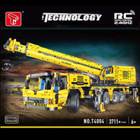 Thumbnail for Building Blocks MOC RC Motorized Heavy Lift Crane Truck Bricks Toy T4004 - 2