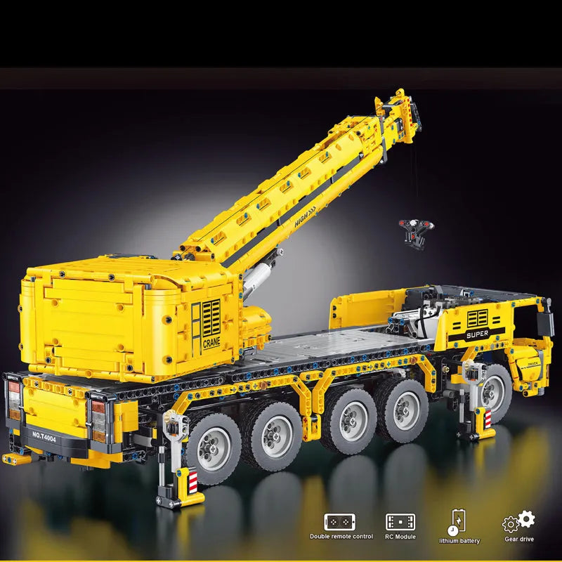 Building Blocks MOC RC Motorized Heavy Lift Crane Truck Bricks Toy T4004 - 4
