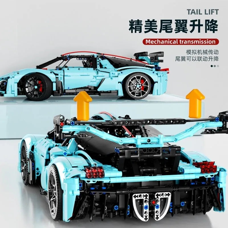 Building Blocks MOC RC Motorized Hong Qi S9 Racing Car Bricks Toy T5011 - 13