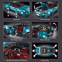 Thumbnail for Building Blocks MOC RC Motorized Porsche 911 GT2 RS Sports Car Bricks Toy - 8