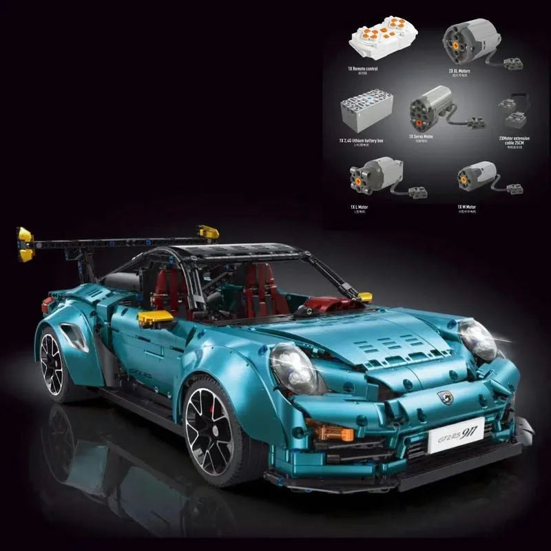 Building Blocks MOC RC Motorized Porsche 911 GT2 RS Sports Car Bricks Toy - 2